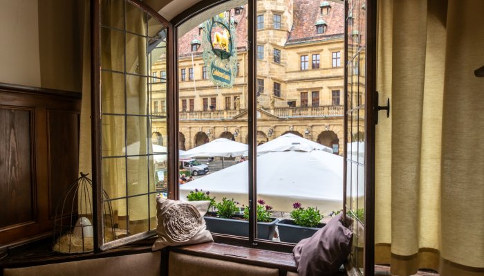 Blick auf den Marktplatz Rothenburg ob der Tauber